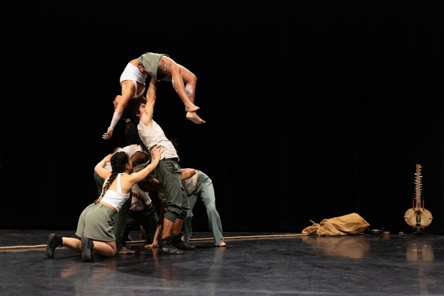 Photographie d'illustration : photographie d'un porté acrobatique dans le spectacle "Sanké"